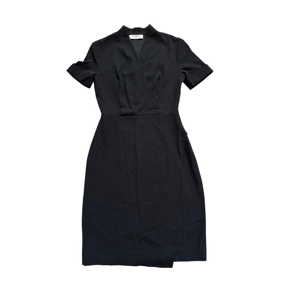 Minimalist MM.LaFleur Etsuko Dress Tailored Wrap Sheath Black‎ 6